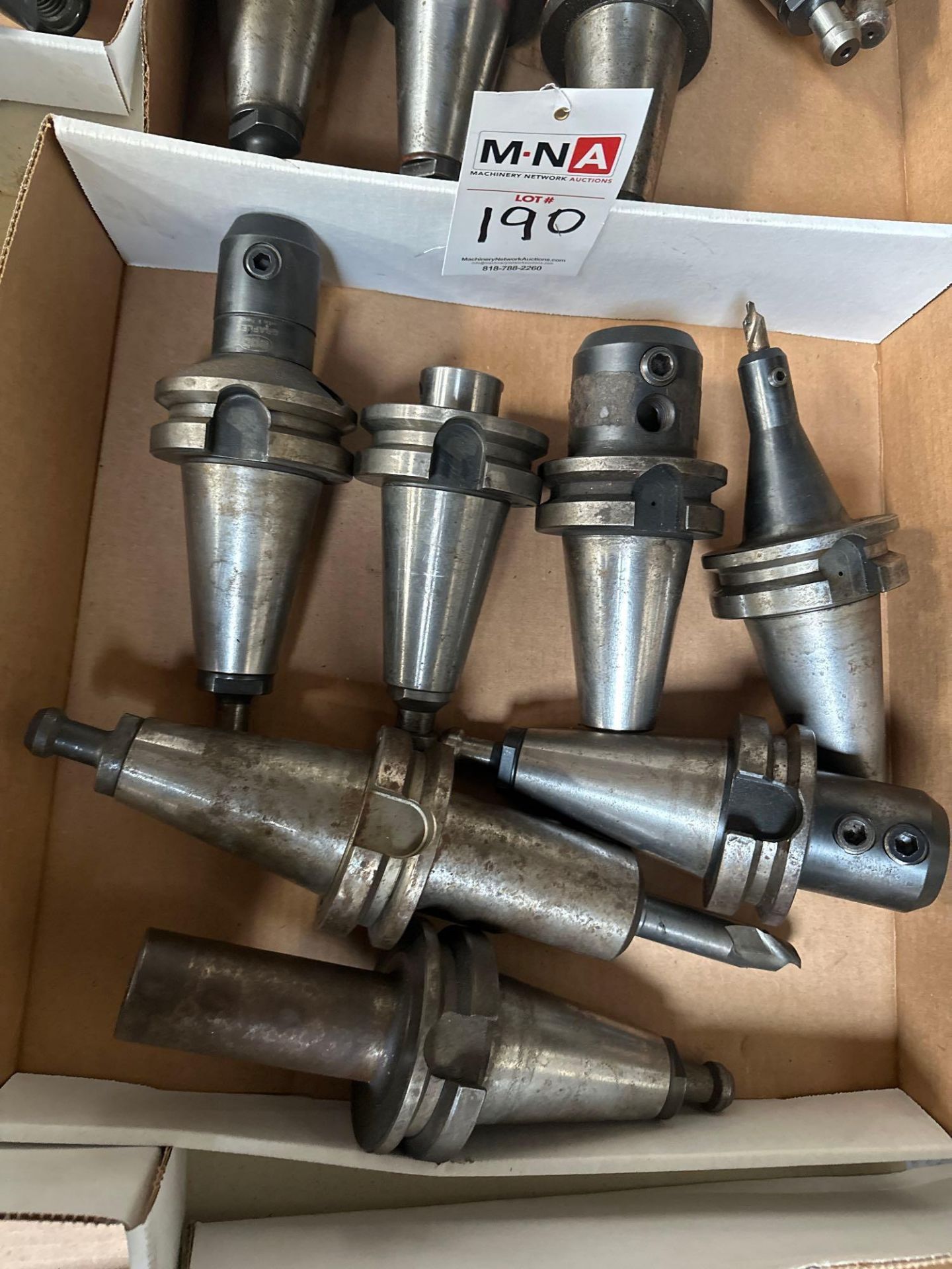 (7) BT-50 Tool Holders w/ Assorted Tooling