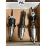 (3) Cat-50 Tool Holders with Boring Head Attachments