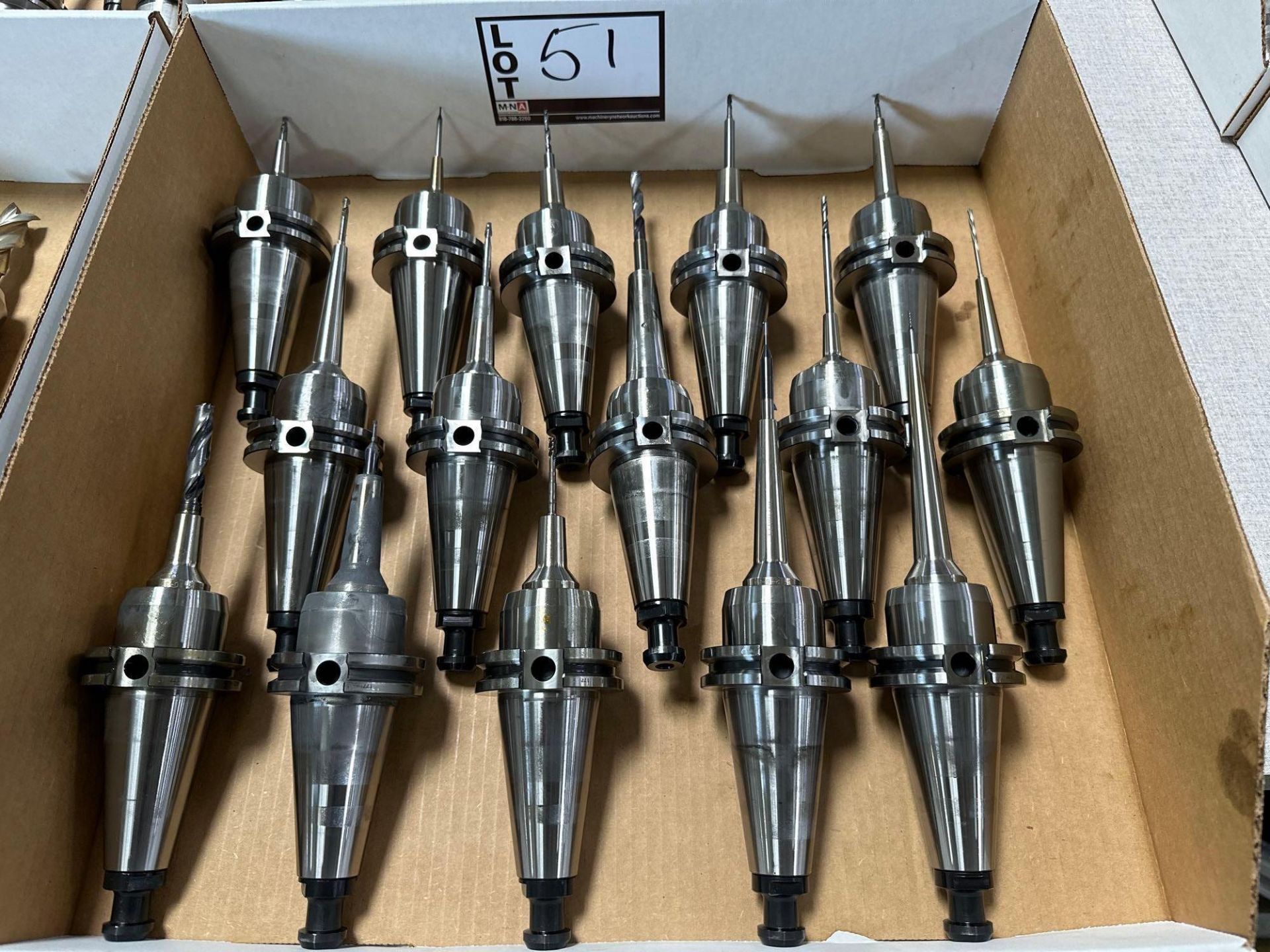 (15) MST CT-40 Shrink Fit Tool Holders w/ Assorted Tooling for Makino A61NX