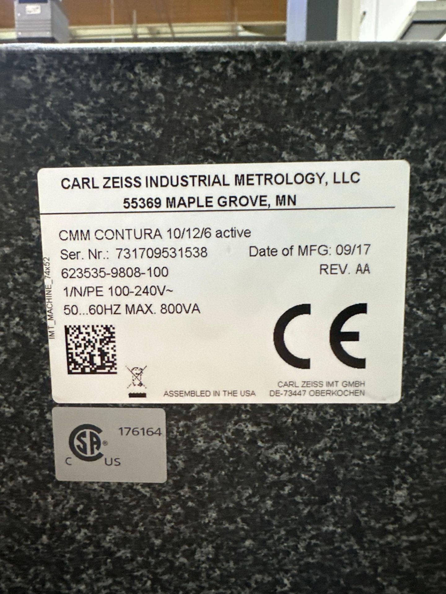Zeiss Contura 10/12/6 CMM, 10” x 49” x 56” Surface Plate *Machine can be released April 15, 2024* - Image 10 of 11