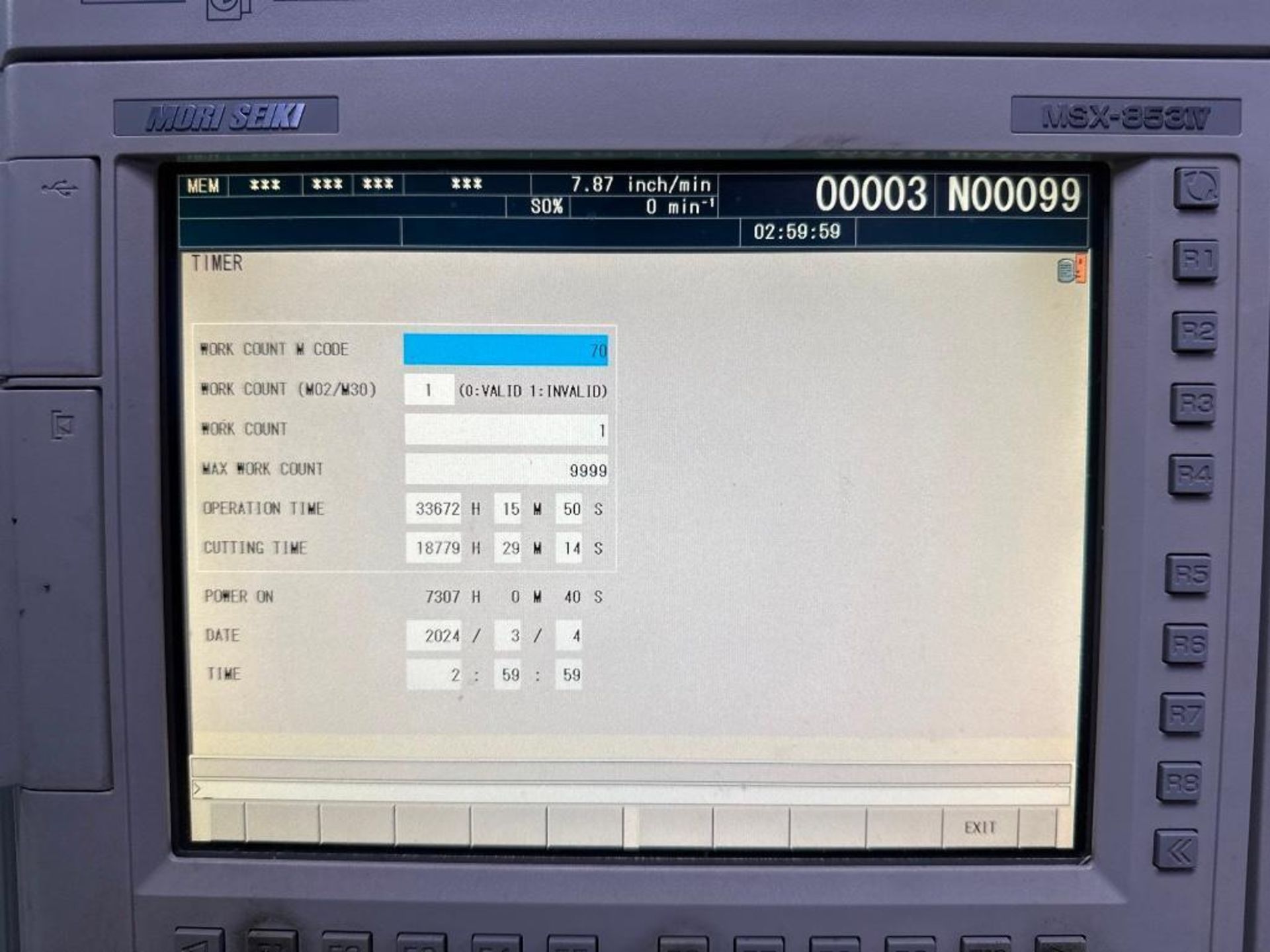 Mori Seiki NHX4000 4-Axis HMC, MSX-853IV Ctrl., Pallet Changer, 15.7” Sq. Pallets, CT-40, 60 ATC - Image 14 of 19