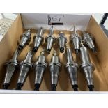 (12) Accupro CT-40 Tool Holders w/ Assorted Tooling for Makino A61NX