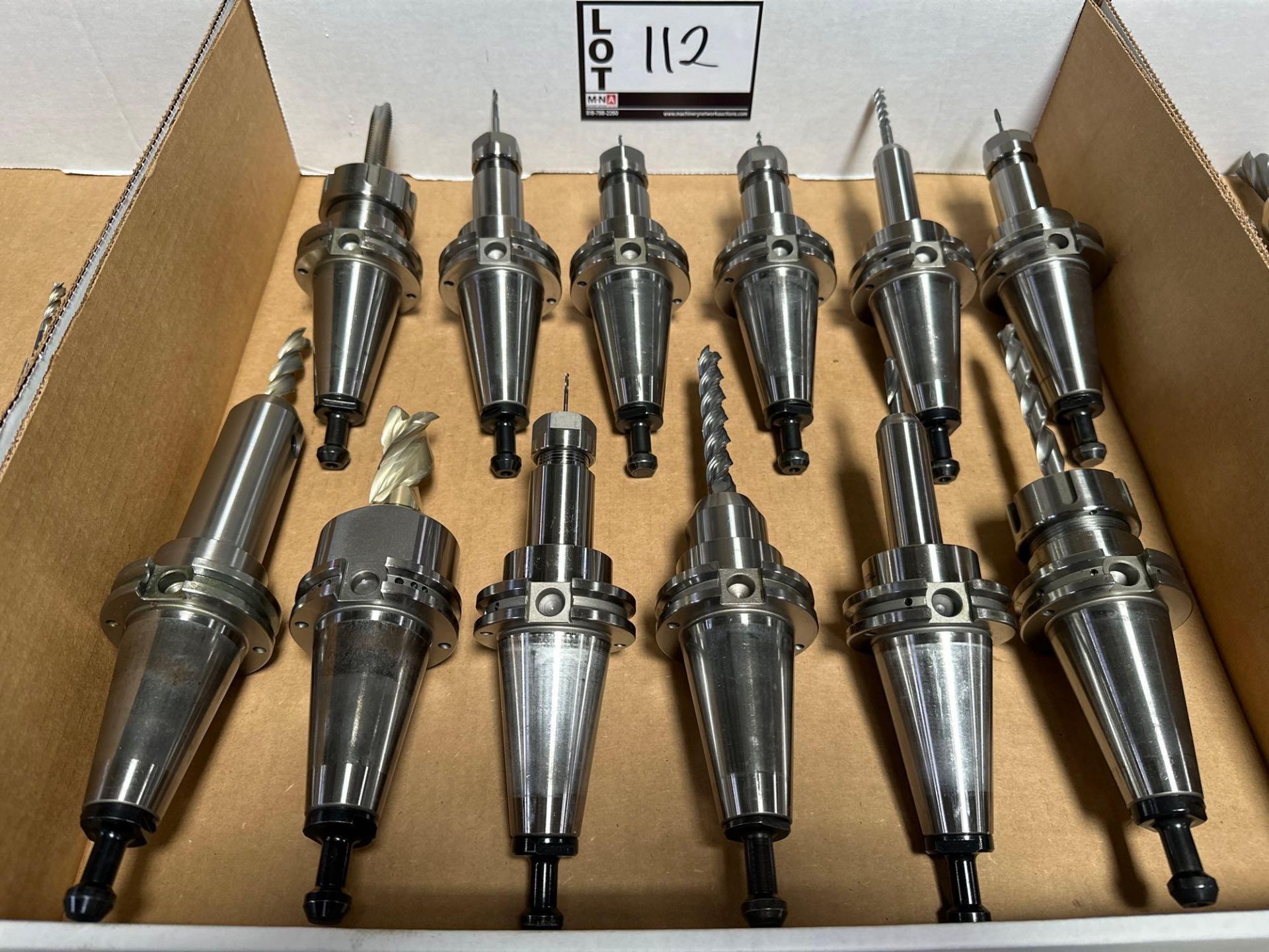 (12) Accupro CT-40 Tool Holders w/ Assorted Tooling