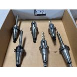 (6) Techniks CT-40 Tool Holders w/ Assorted Tooling for Makino A61NX