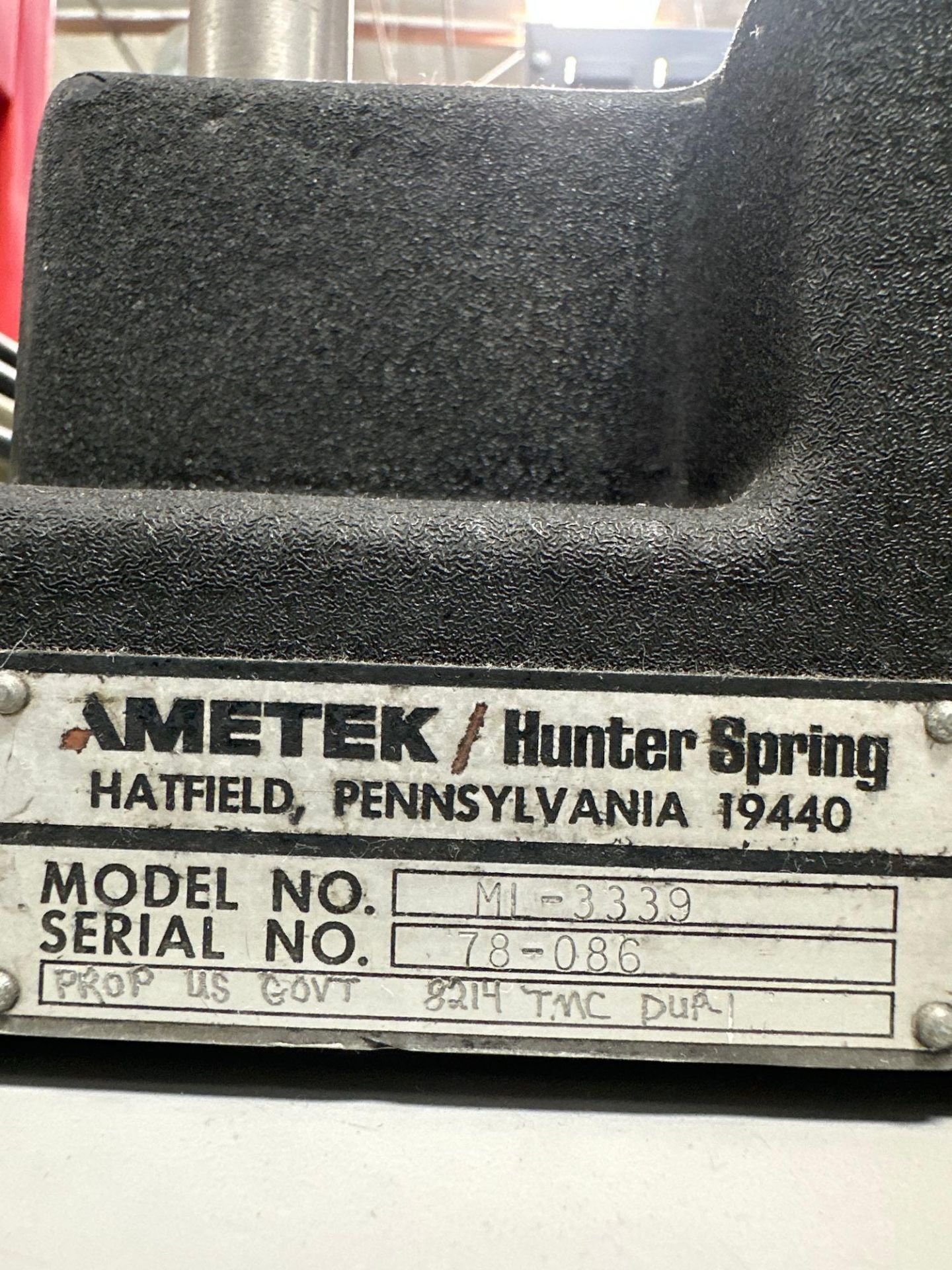 Ametek ML-3339 Tensile Tester, s/n 78-086 - Image 6 of 6
