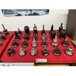 (20) Assorted Cat 40 Tool Holders w/ Huot Tray