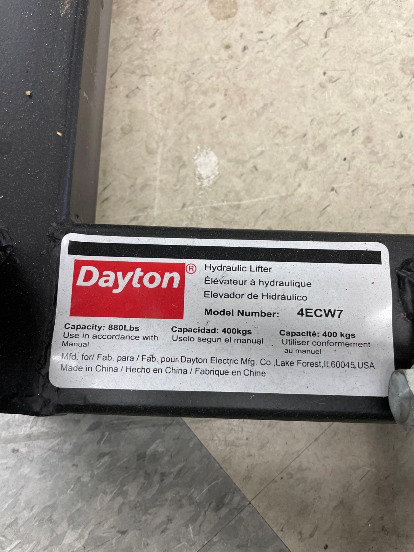 Dayton Hydraulic Die Lift - Image 5 of 5