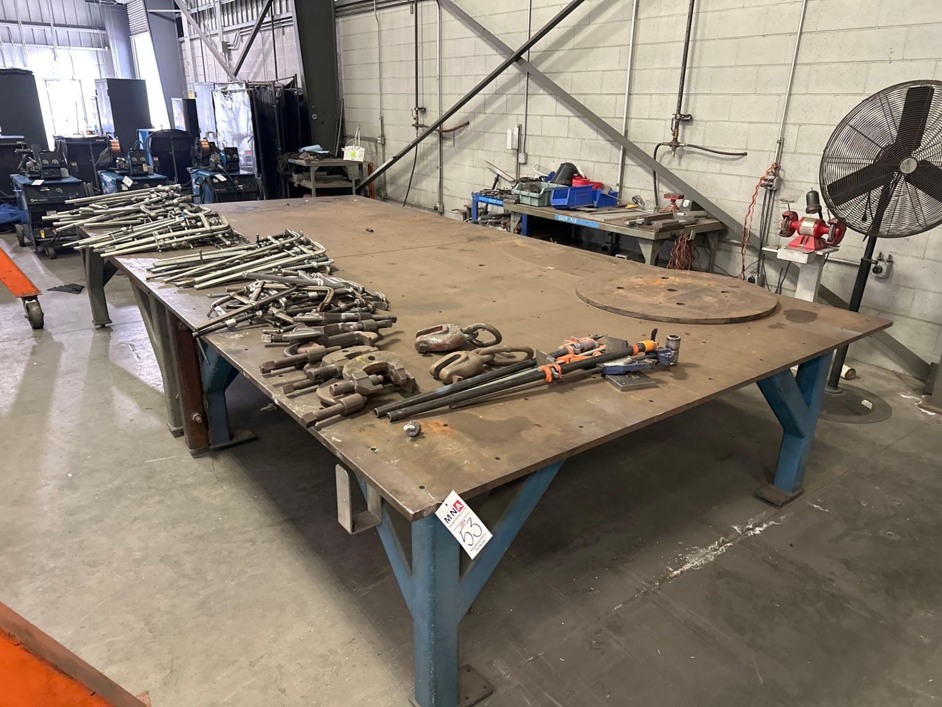 96”L x 192”W x 35”H Steel Welding Table *STEEL TABLE ONLY. CONTENTS NOT INCLUDED* - Image 2 of 4