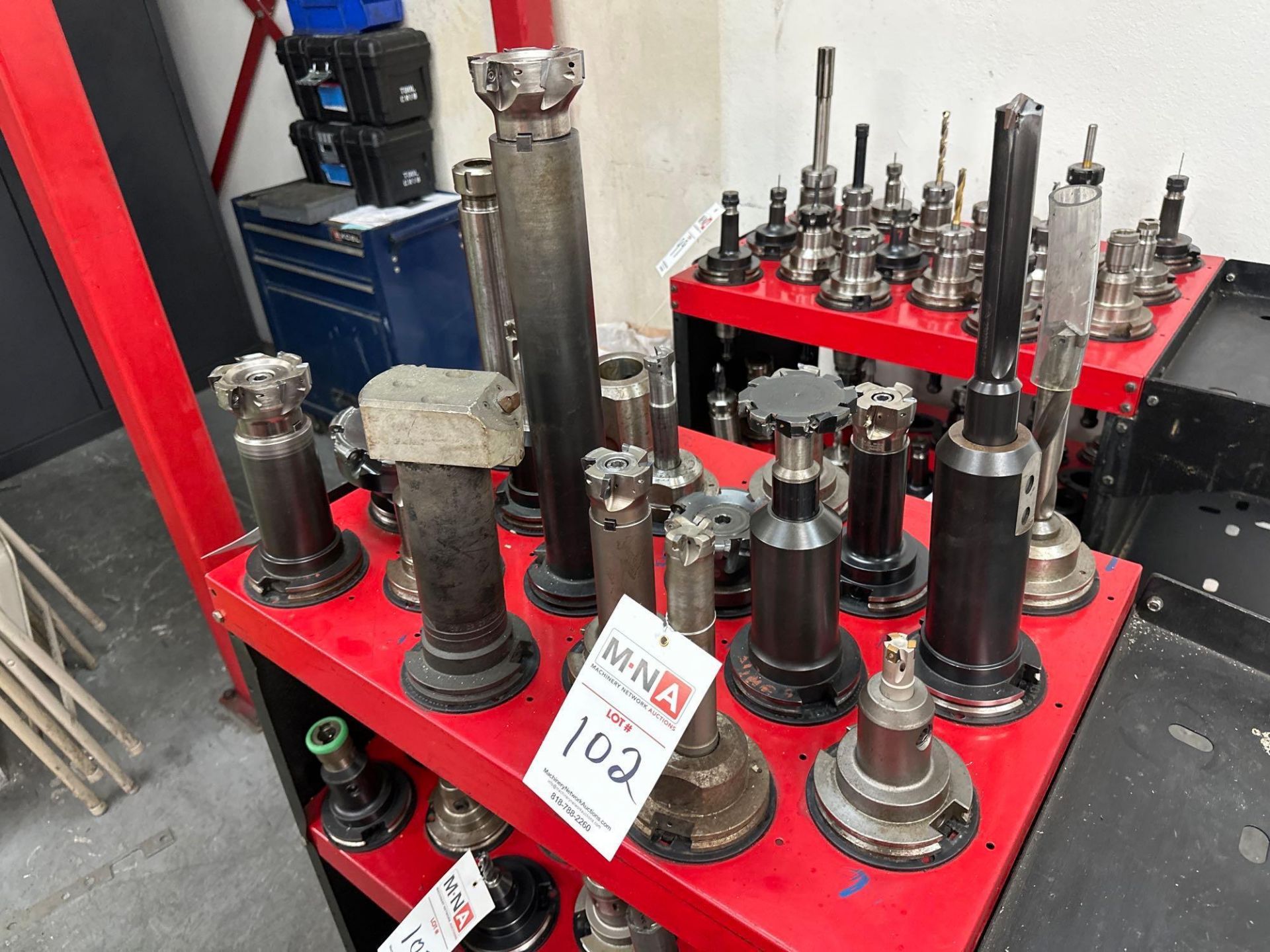 (18) CT-50 Tool Holders w/ Carbide Insert Face Mills, Spade Drills and Assorted Tooling