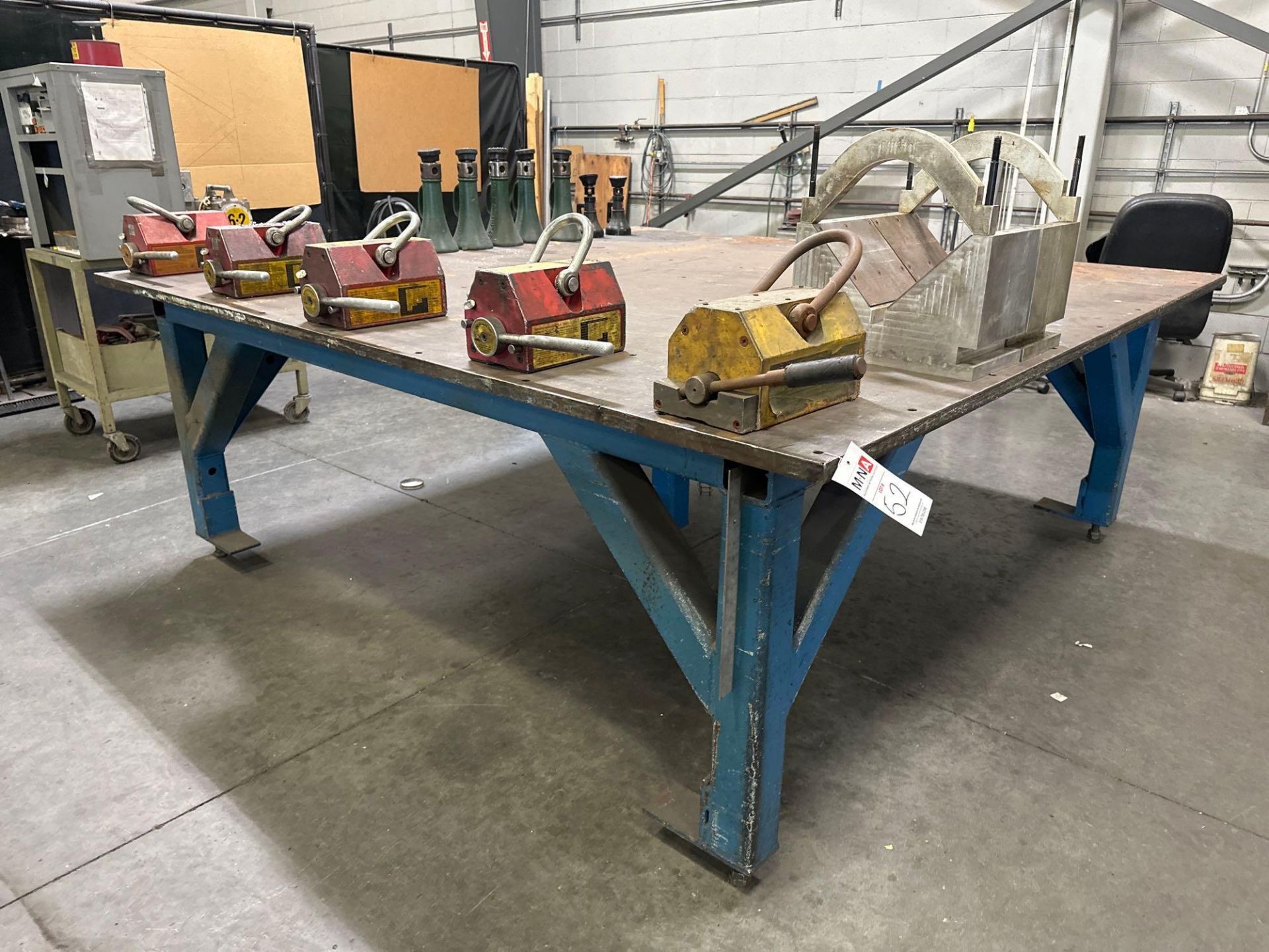 96”L x 99”W x 36”H Steel Welding Table *CONTENTS NOT INCLUDED. TABLE ONLY*