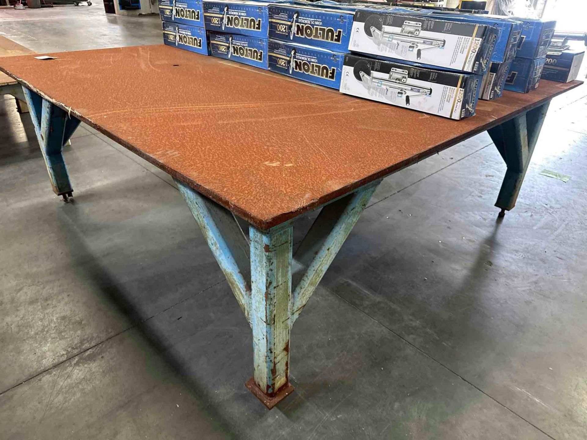 97”L x 96.5”w x 37”H Steel Welding Table *WELDING TABLE ONLY. CONTENTS NOT INCLUDED* - Image 4 of 4