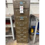 8 Drawer Cabinet w/ Assorted Lathe Cutters and Hardware