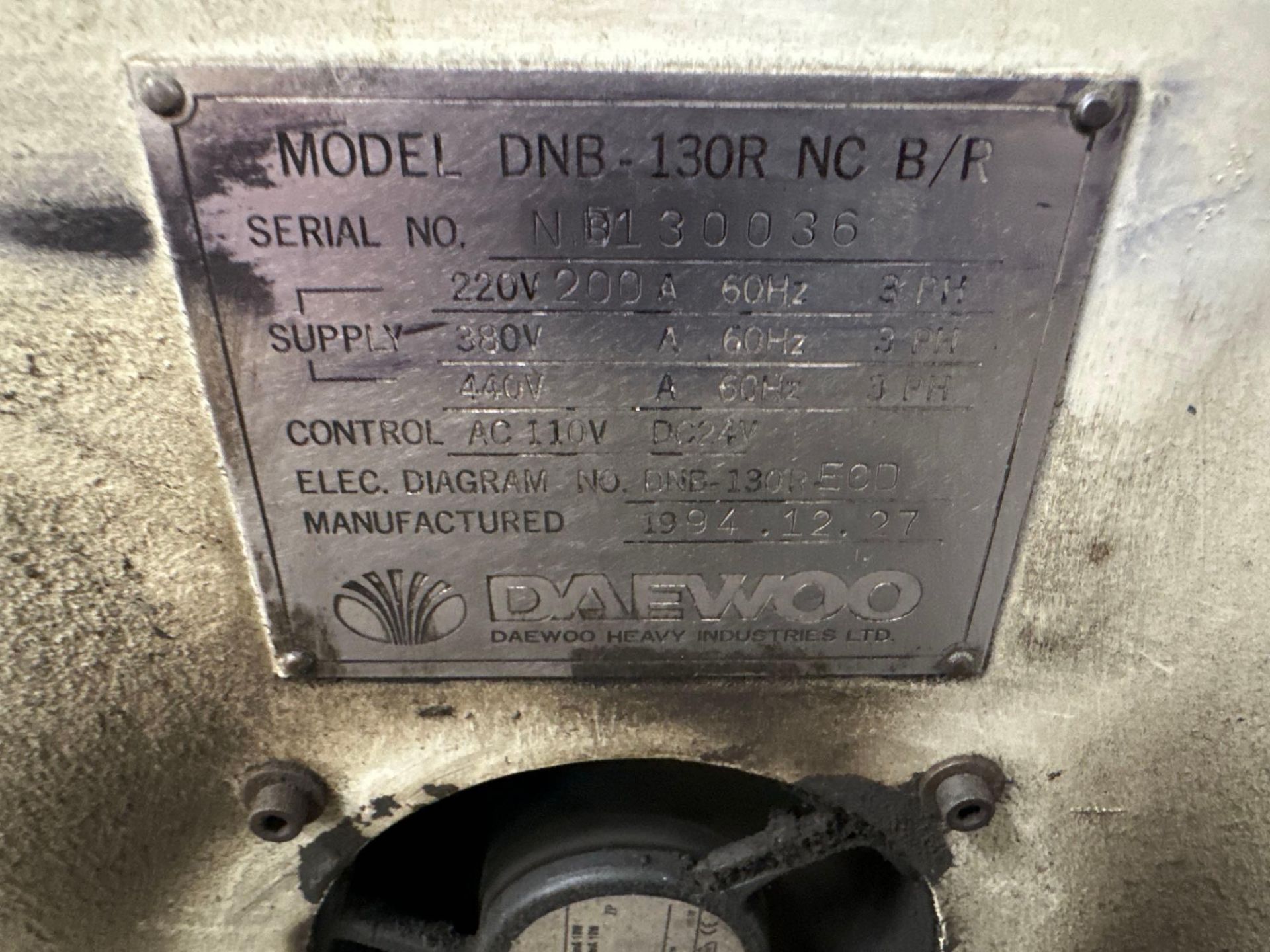 5" Daewoo DNB-130R, Fanuc 15M, 79" x 63" x 43" trvls, 1 deg Rotary Table, 2000 RPM, s/n NB130036, 19 - Image 11 of 11