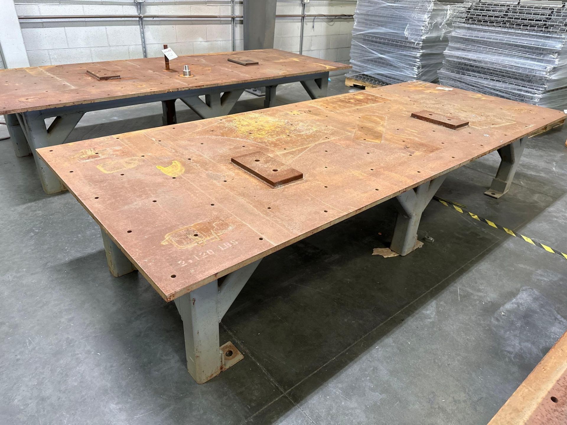 49”L x 120”W x 25”H Steel Welding Table