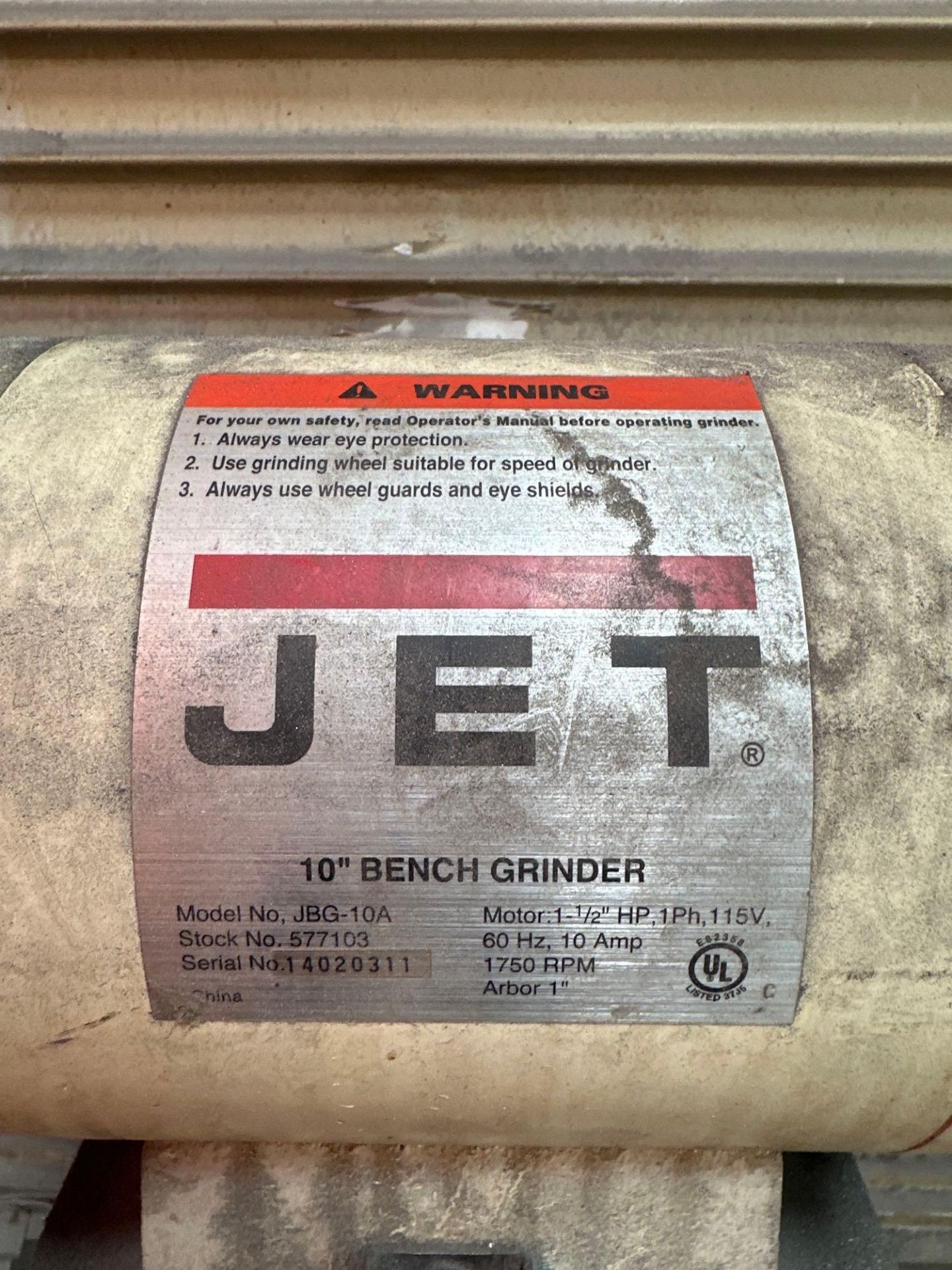 10" JET JBG-10A Bend Grinder, s/n 14020311 - Image 4 of 4