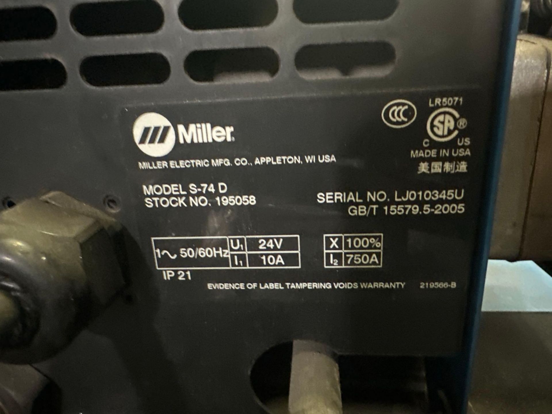 Miller Deltaweld 652 Mig Welder, 38 Volts, 450 Amps, 44 Max OCV, Includes: Miller S-74 D Wire Feeder - Image 14 of 14