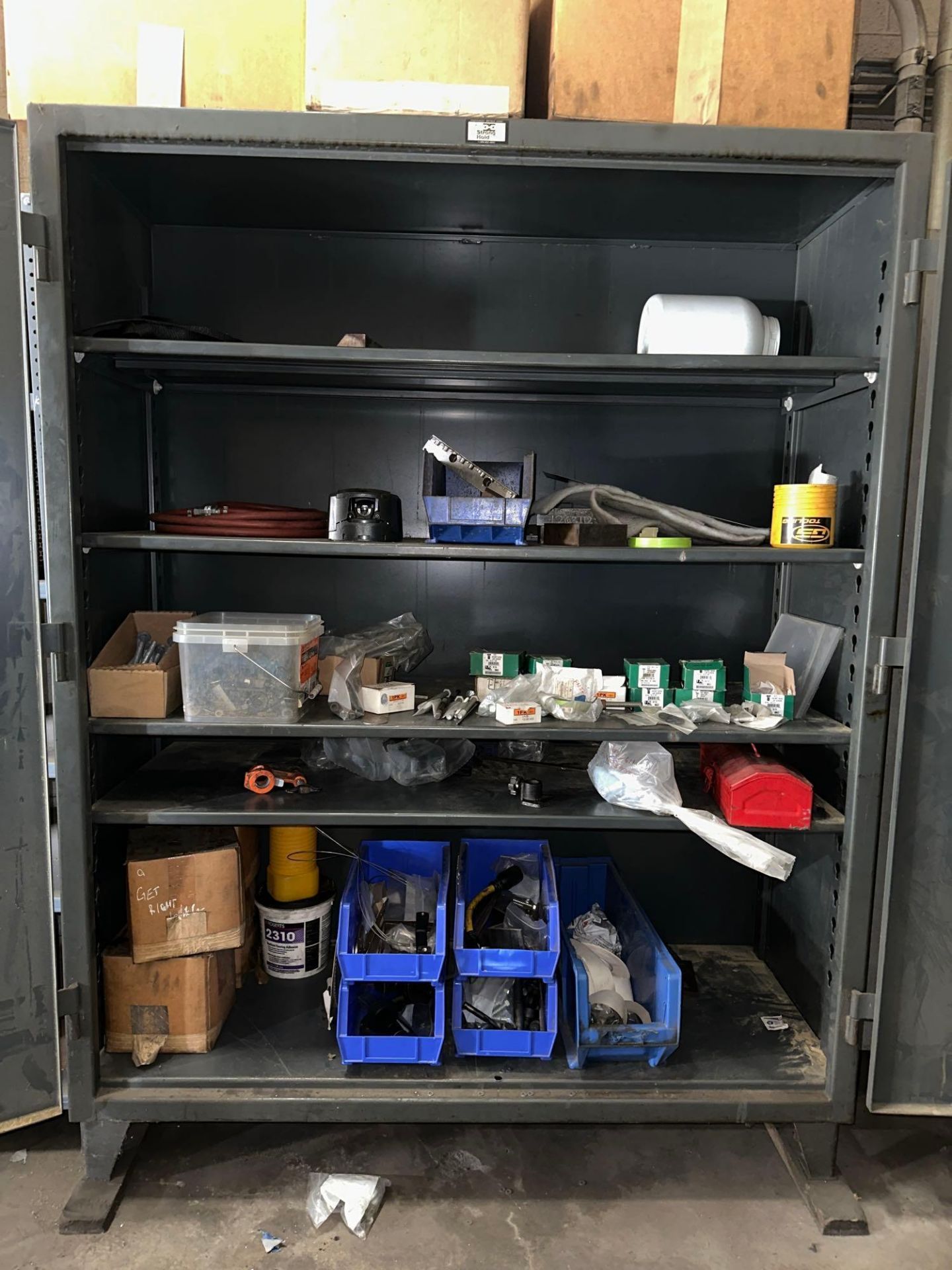 2 Door Steel Cabinet w/ Screws, Bolts, Miscellaneous Hardware & Organizers - Image 2 of 5