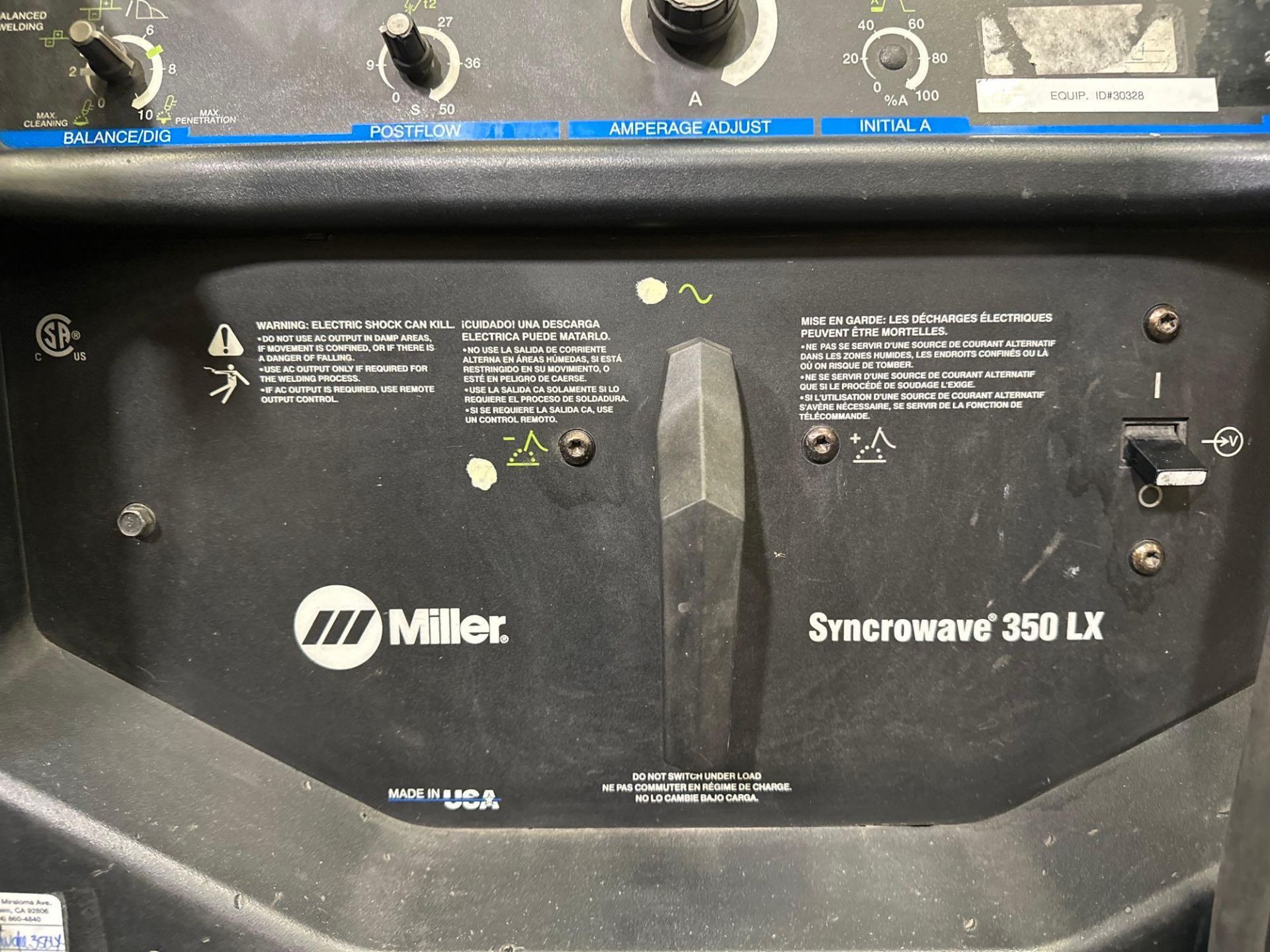 Miller Syncrowave 350LX Tig Welder, 5.9 Amps, s/n LK050020L - Image 5 of 8