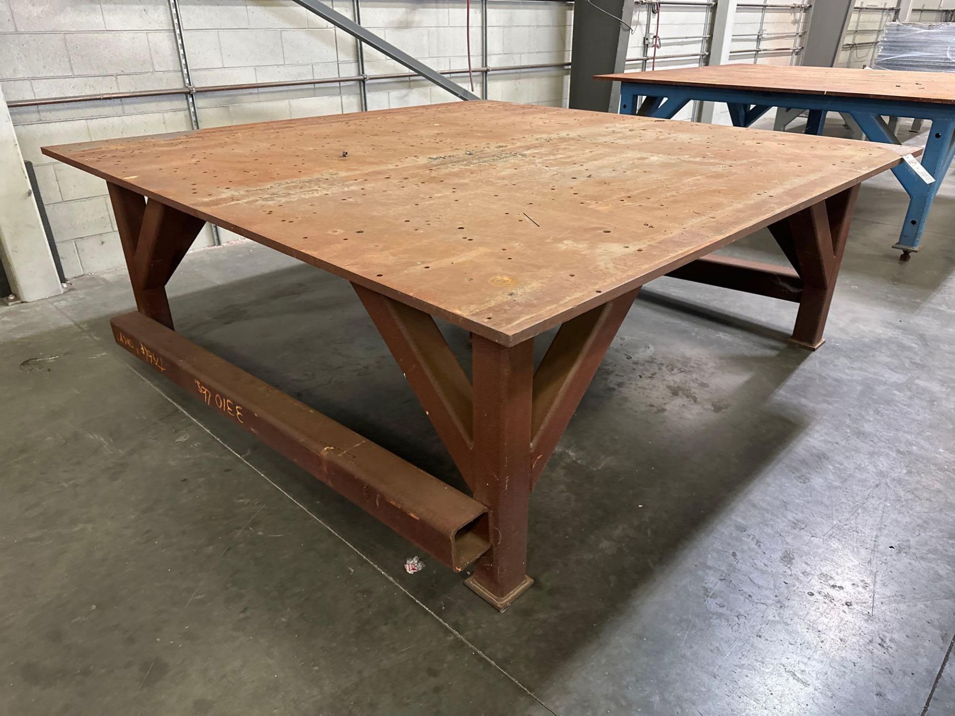 96”L x 96”W x 34”H Steel Welding Table