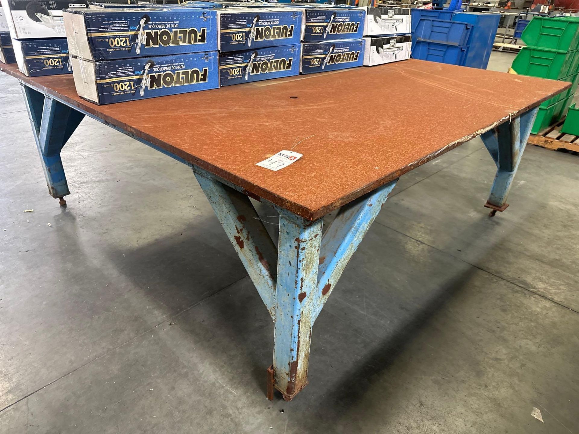 97”L x 96.5”w x 37”H Steel Welding Table *WELDING TABLE ONLY. CONTENTS NOT INCLUDED* - Image 3 of 4