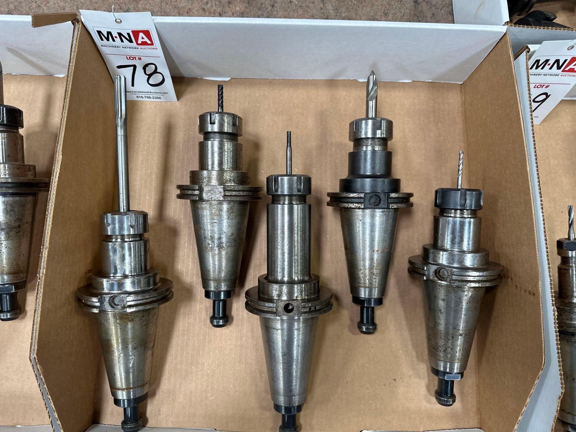 (5) CT-50 Tool Holders w/ E32 Collets & Tooling
