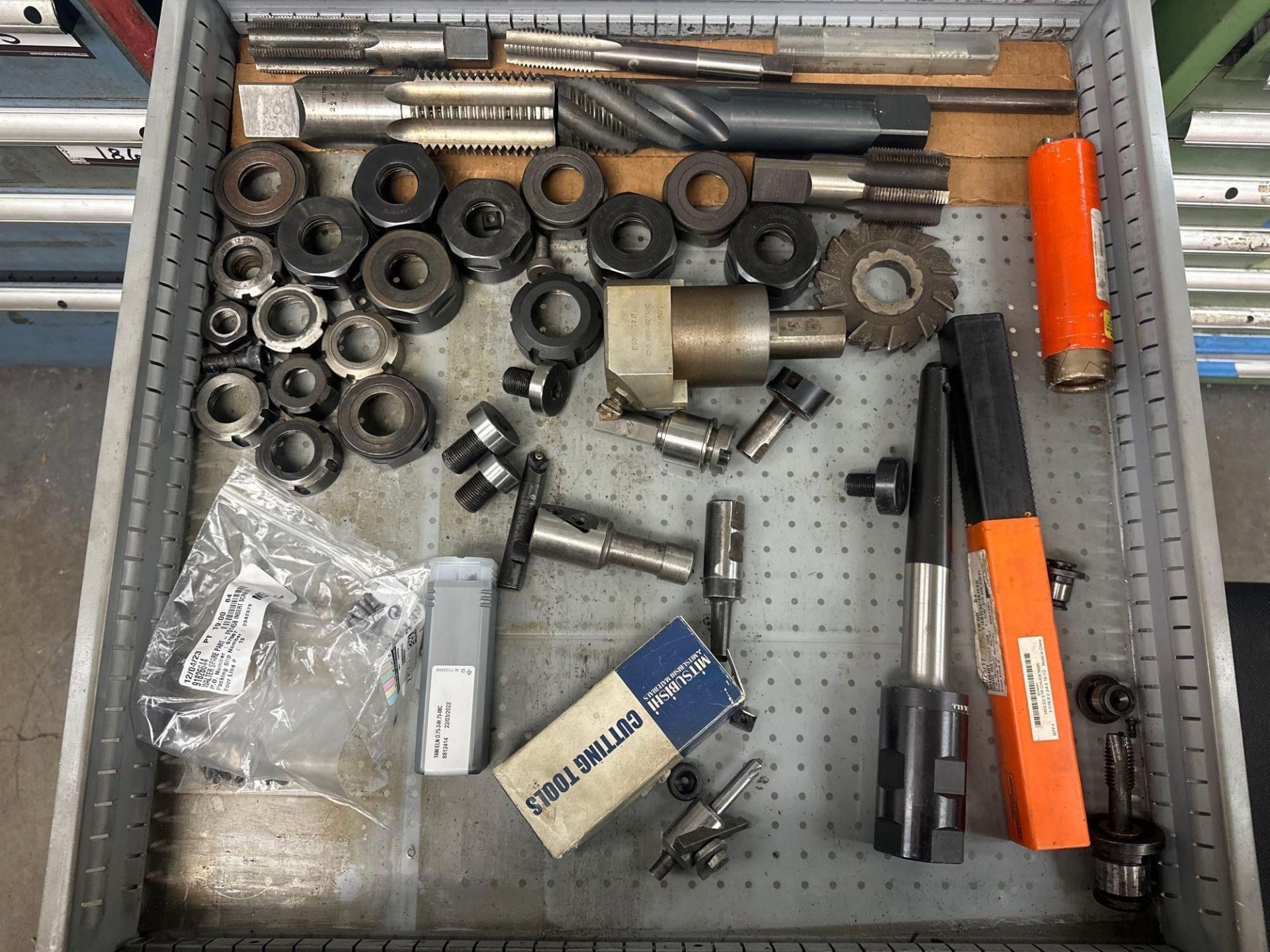 Assorted Tapping Endmills, Fasteners, and Face Mill