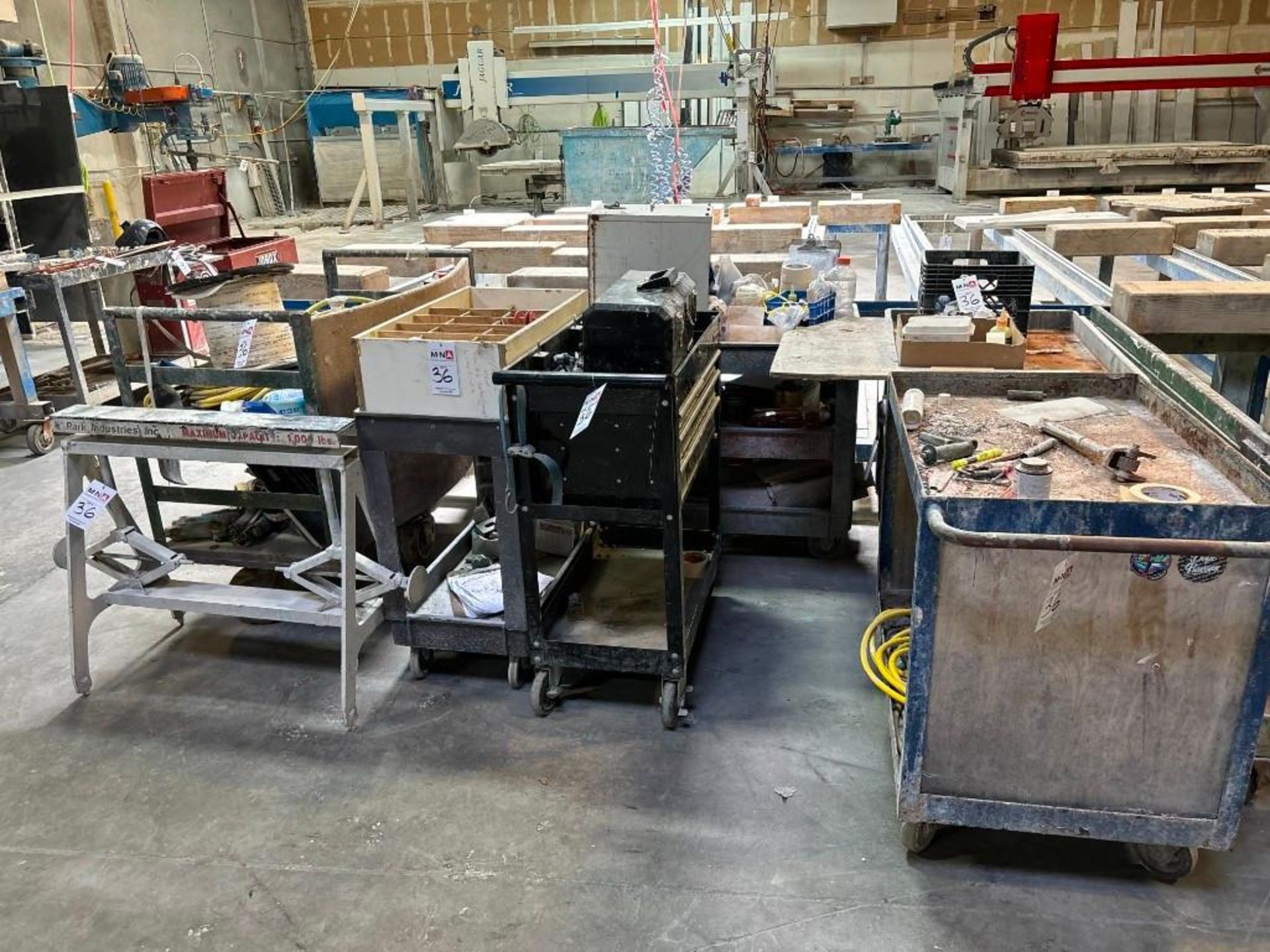 Assorted Carts and Adjustable Saw Horse