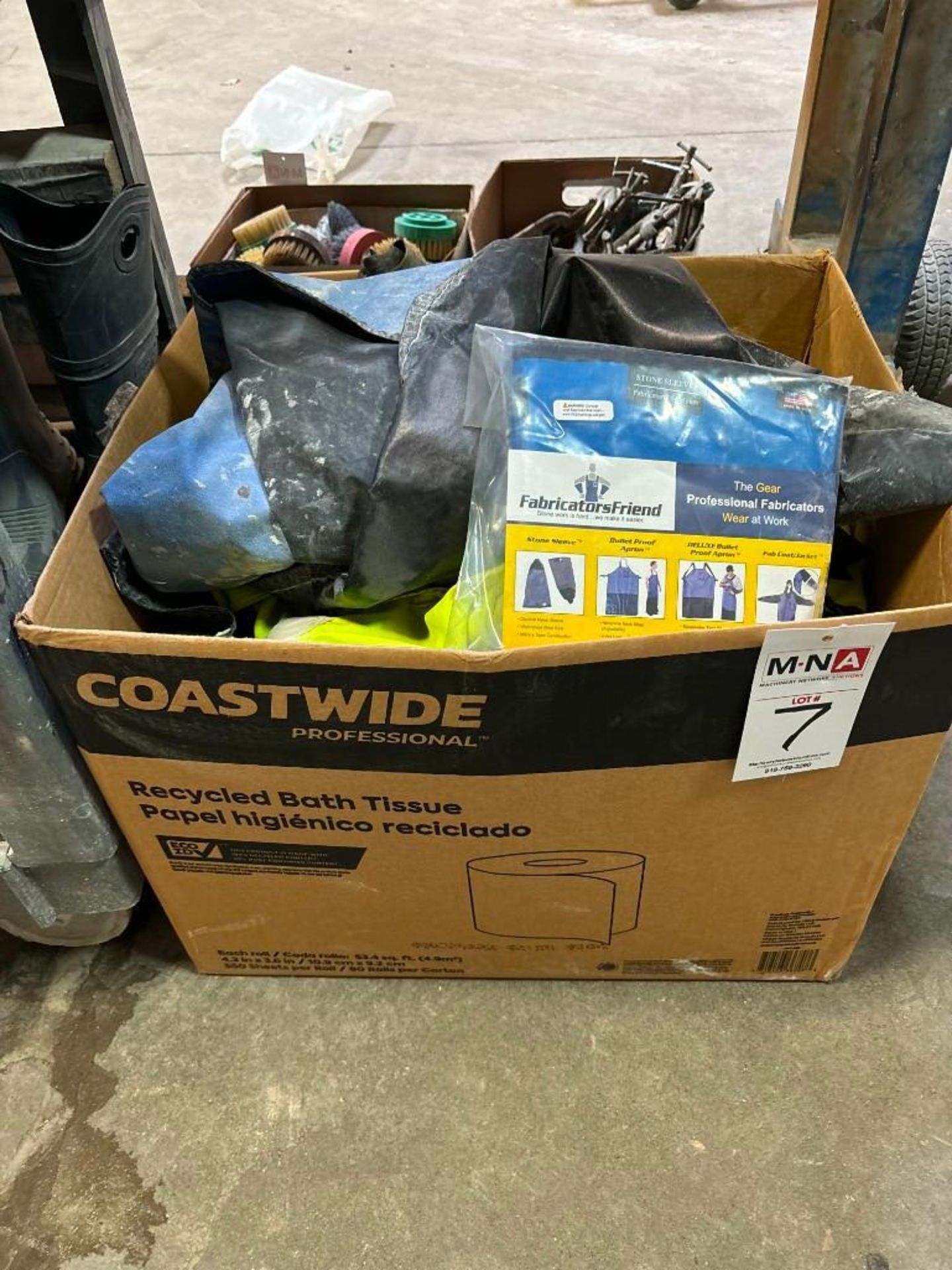 (15) Pairs Steel Toe Rubber Boots and Box of Aprons - Image 2 of 2