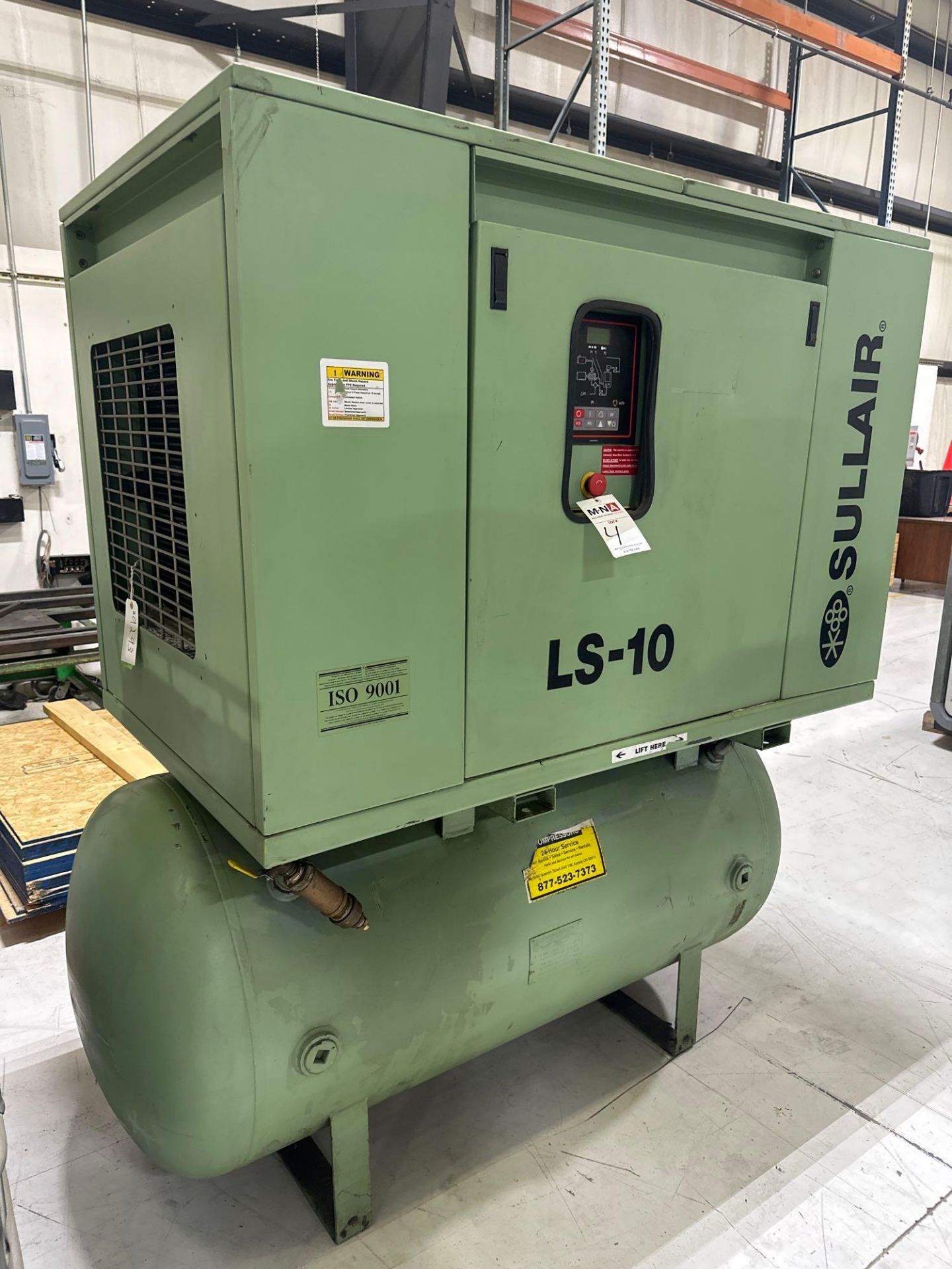 Sullair LS-10A-40HA/SUL Rotary Screw Compressor, Air Cooled, 40hp, 125 PSI., Running Hours: 34,662.