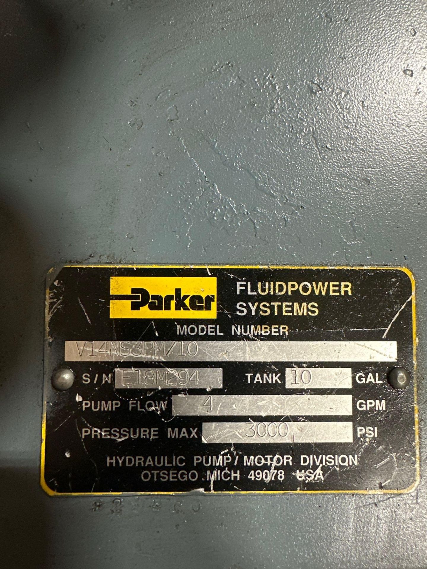 Parker Fluidpower Systems V14NS3PM/10 Hydraulic Pump Pack, 10hp - Image 6 of 6