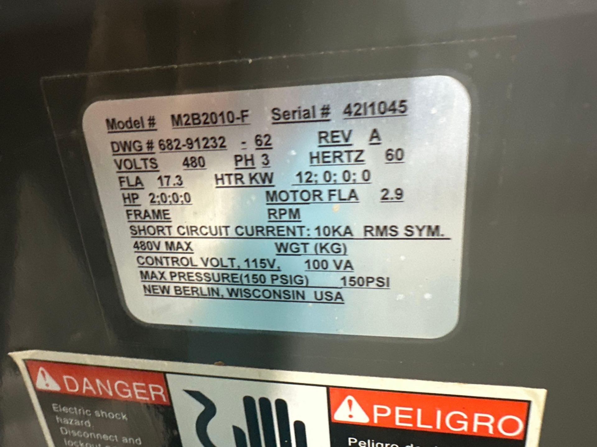 Sterling M2B2010-F Thermolator, s/n 42I1045, 2012 - Image 4 of 4