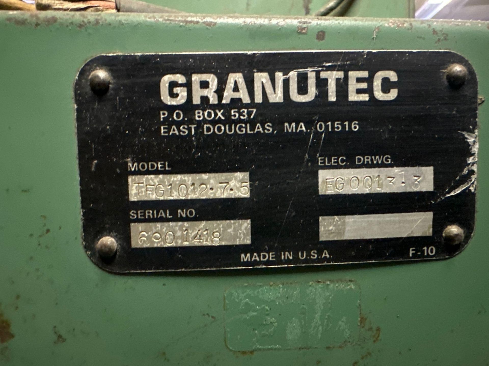 Granutec TFG1012.7.5 Used Granulator, 11.5" x 11.5", 7.5hp, 460V, s/n 6901418 - Image 8 of 9
