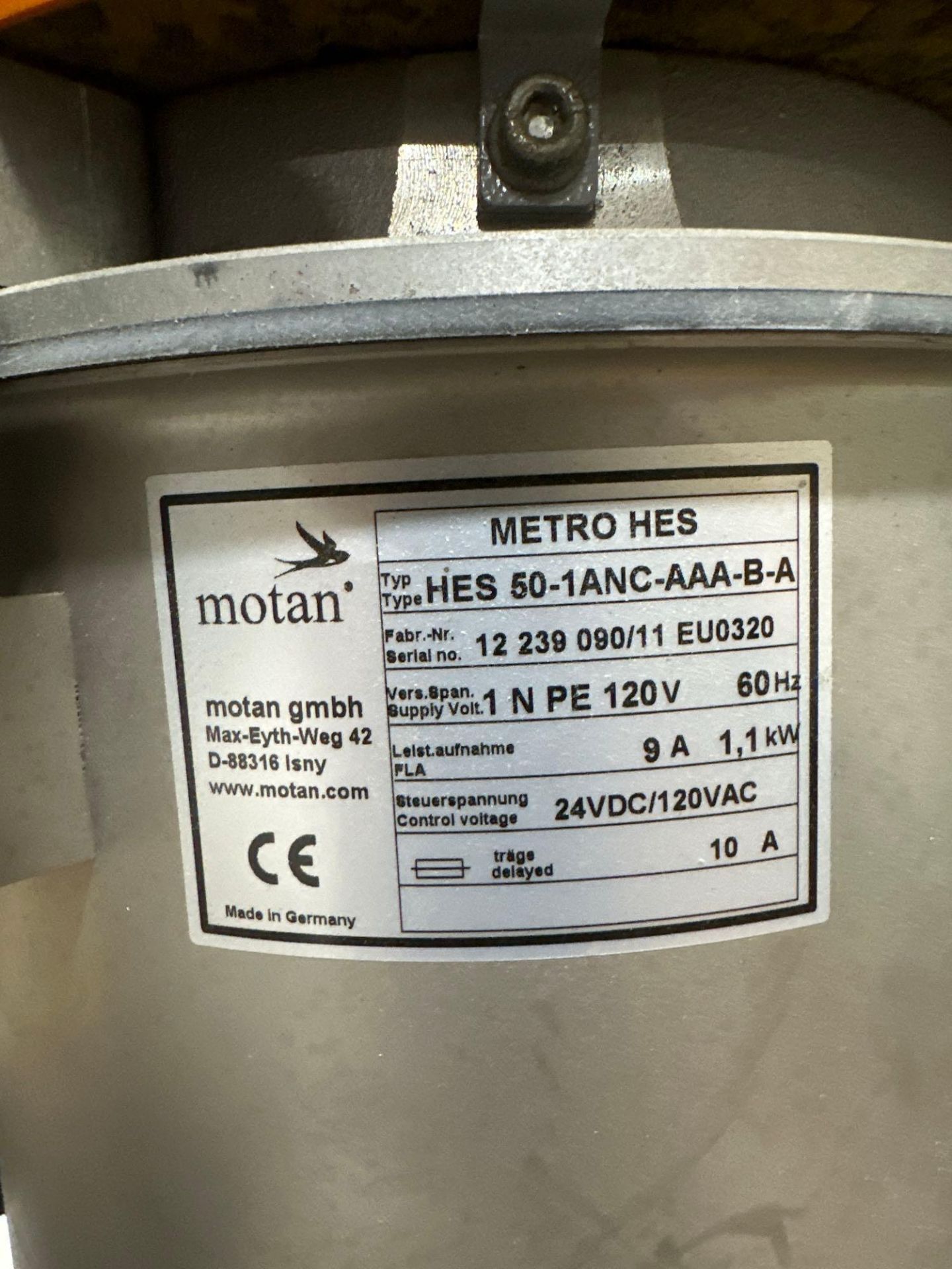 Motan Metro HES 50 Resin Vacuum Loader, 110V, s/n 12 239 090/11 EU0320 - Image 4 of 4