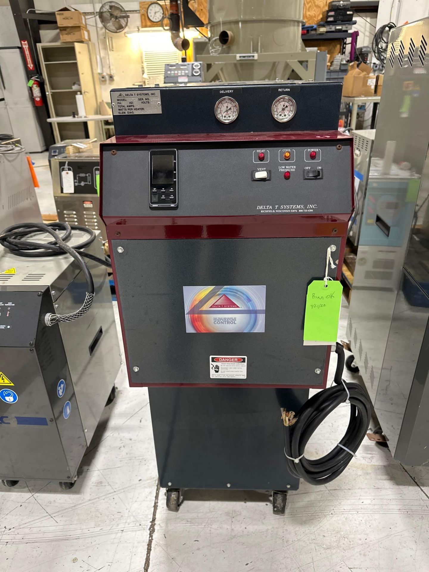 Delta T Systems KG471S Thermolator, 3hp, Dual Heater, 18kw, s/n 18848
