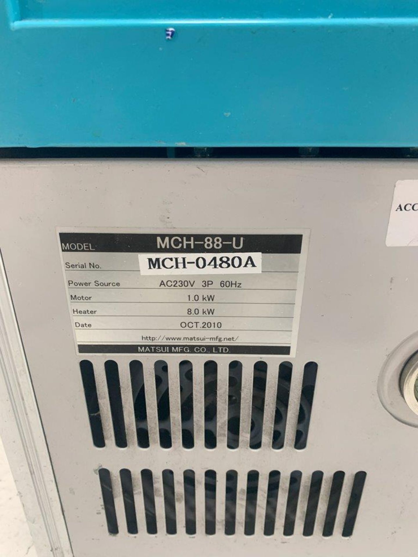 Matsui MCH-88-U Thermolator, s/n MCH-0480A - Image 4 of 10