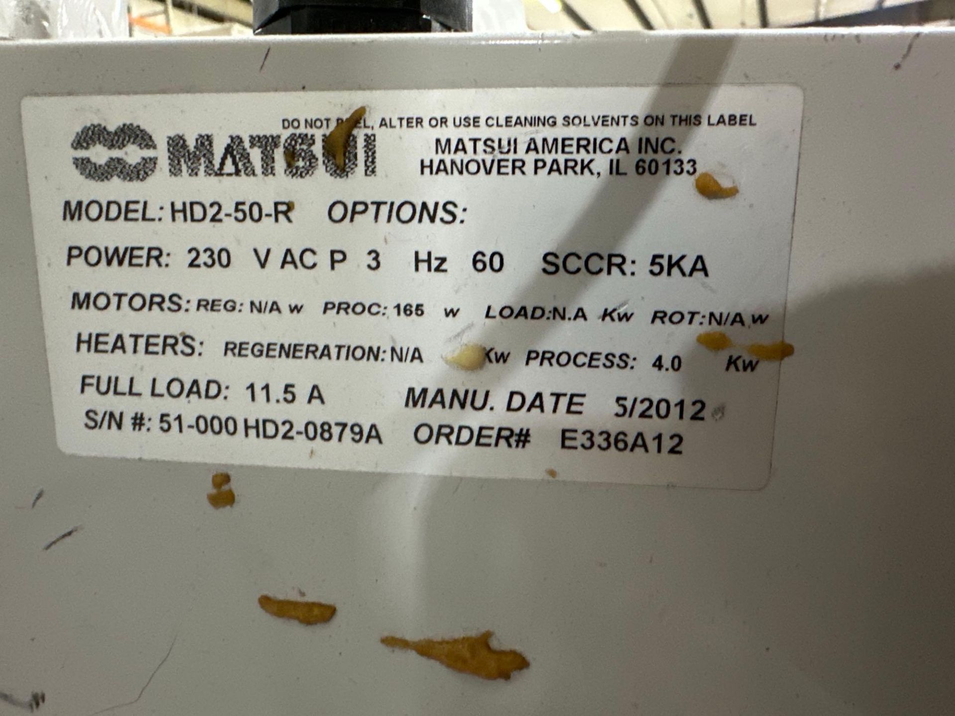 Matsui HD2-50-R Dryer, s/n 51-000 HD2-08972A, 2012 - Image 15 of 15