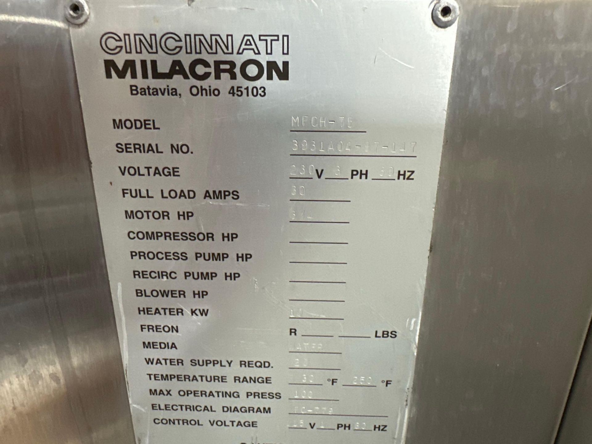 Cincinnati Milacron Used MFCM-85 Digital Mold Temperature Controller, 0.75hp, 10kw, 230V - Image 4 of 4