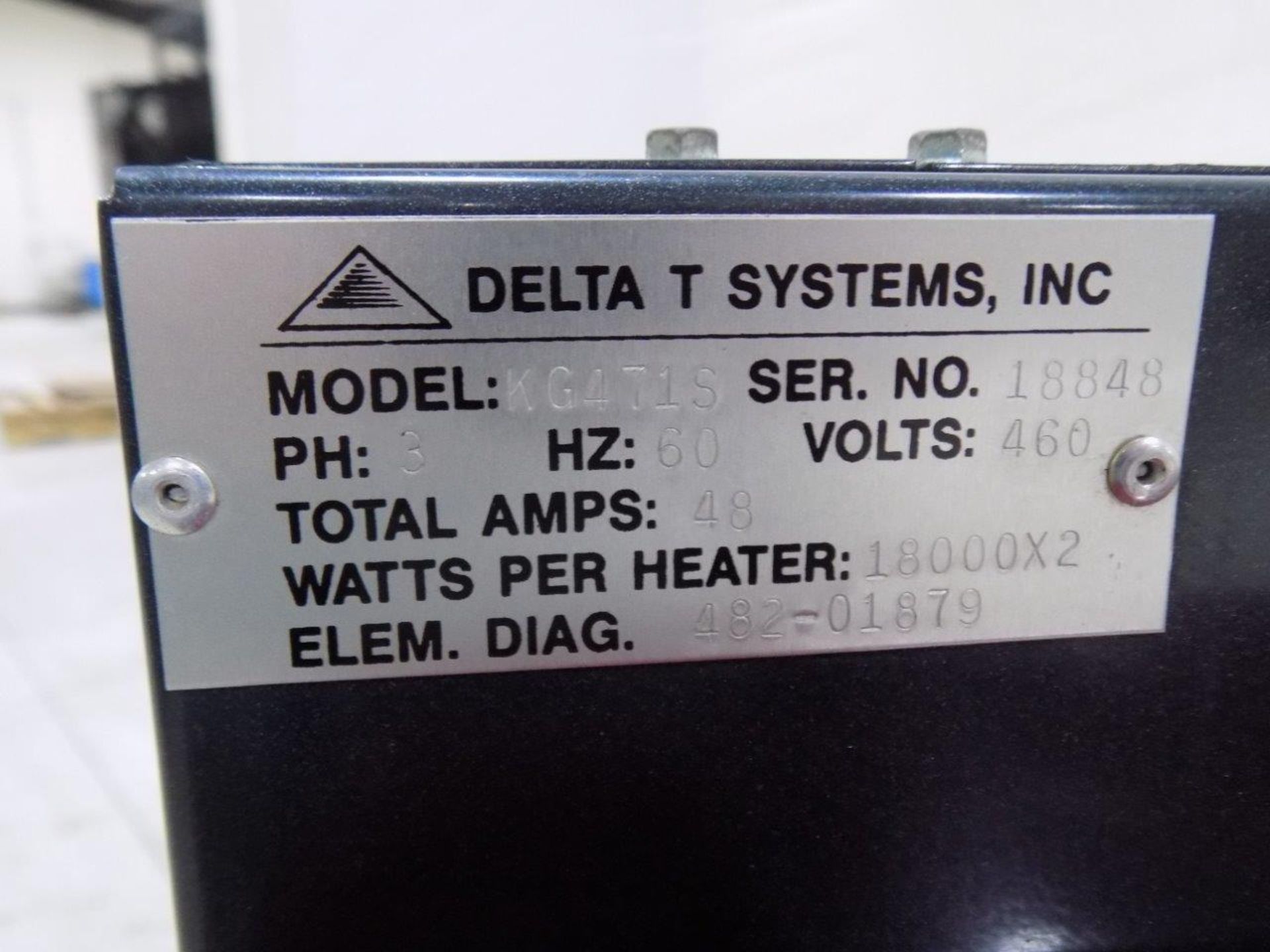 Delta T Systems KG471S Thermolator, 3hp, Dual Heater, 18kw, s/n 18848 - Image 14 of 14