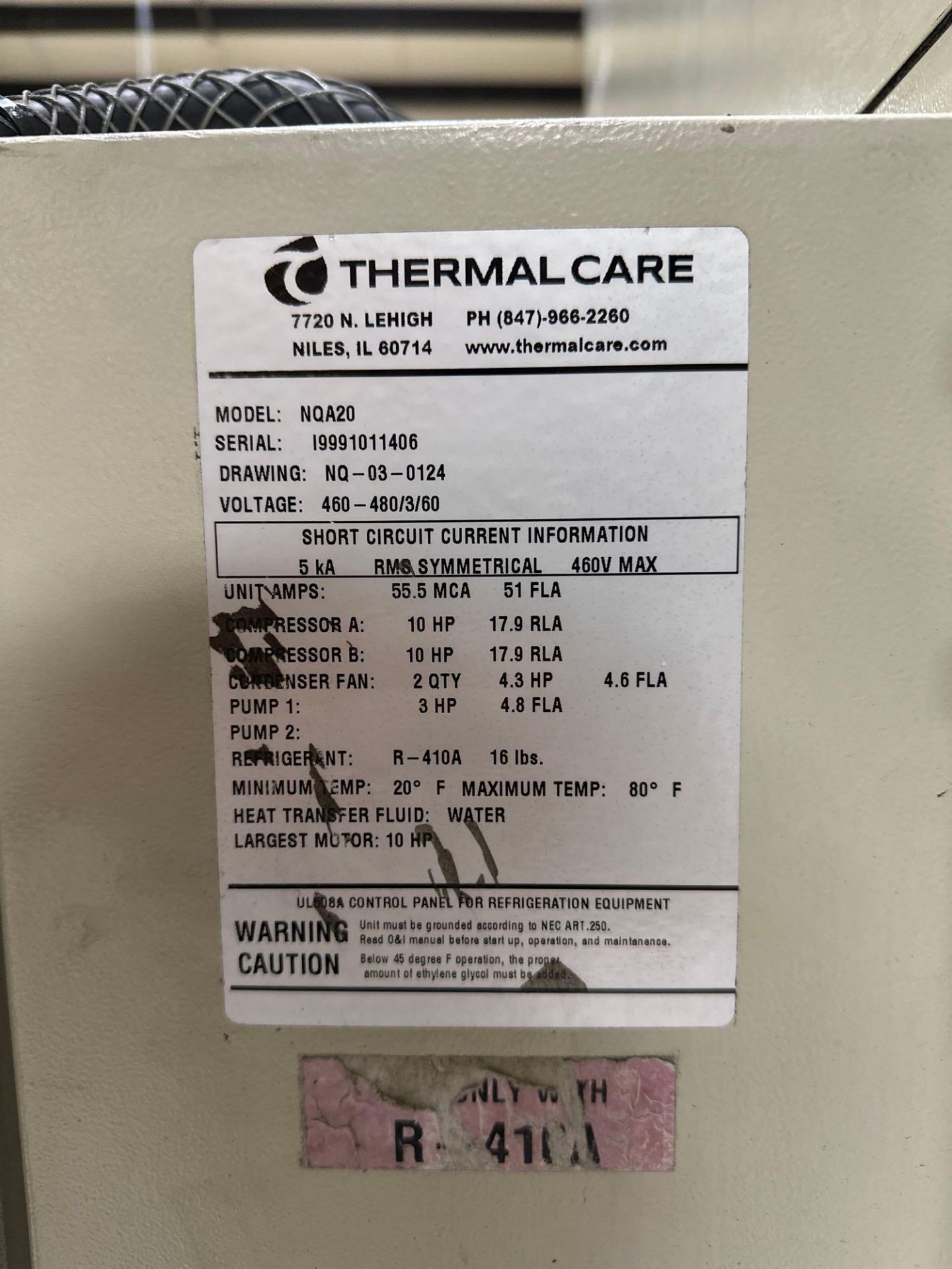 Thermal Care NQA20 Chiller, s/n I9991011406 - Image 7 of 7