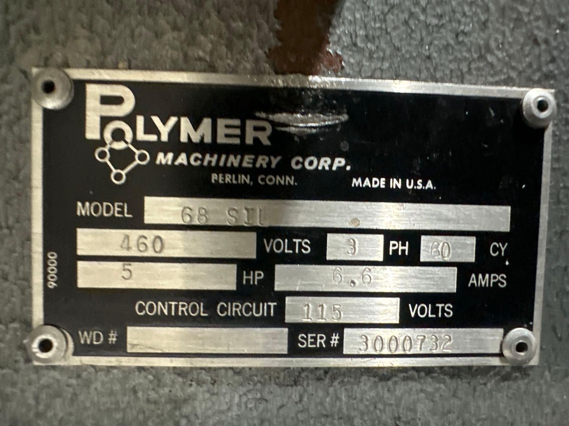 Polymer 68 SIL Granulator, 5HP, 460V, 8" x 8" Chamber, 2 Rotating Blades, 1 Stationery Blade - Image 5 of 5