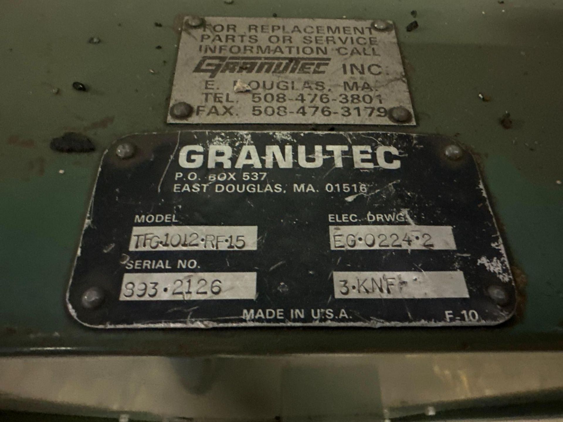 Granutec TFG.1012.RF.15 Granulator, s/n 893.2126 - Image 6 of 6