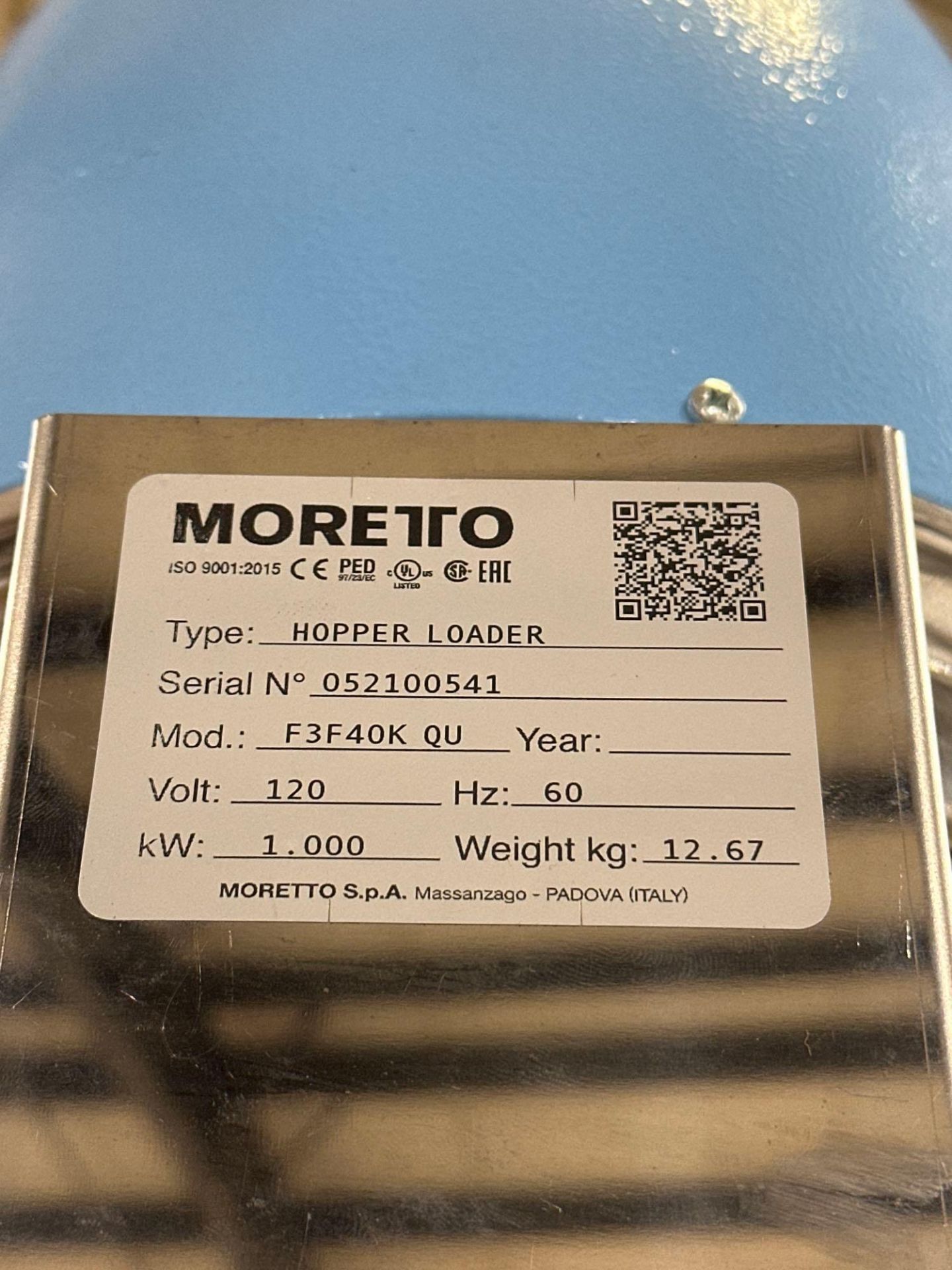 Moretto F3F40K Material Loader, 110V, Proportioning Valve & Sterling WH200 Resin Drying Hopper - Image 6 of 6