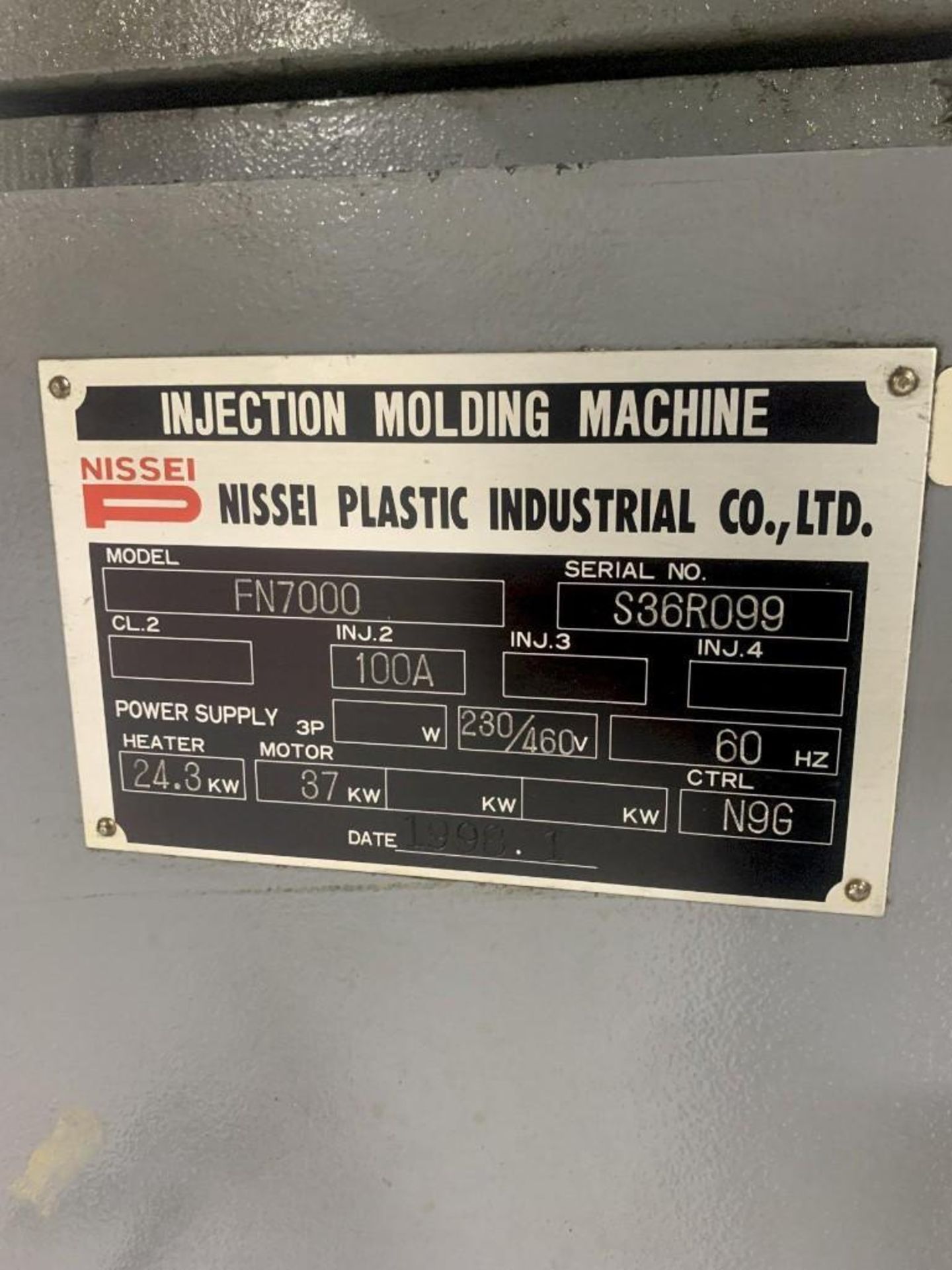 400 Ton Nissei FN7000-100A Injection Molding Machine, s/n S36R099, 1998 (10533) - Image 15 of 15