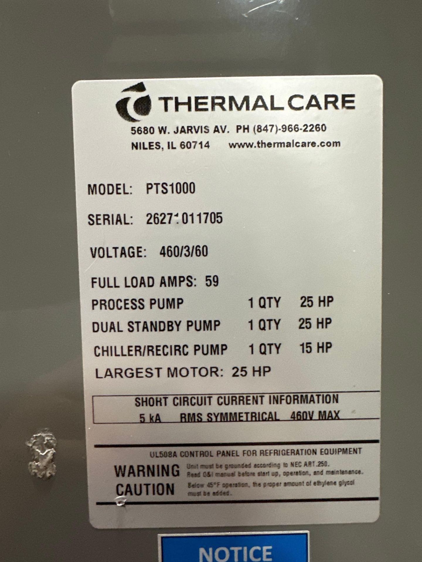 Thermal Care PTS1000 Pump Tank System, Process Pump: 25HP, Dual Standby Pump: 25 HP f - Image 8 of 8
