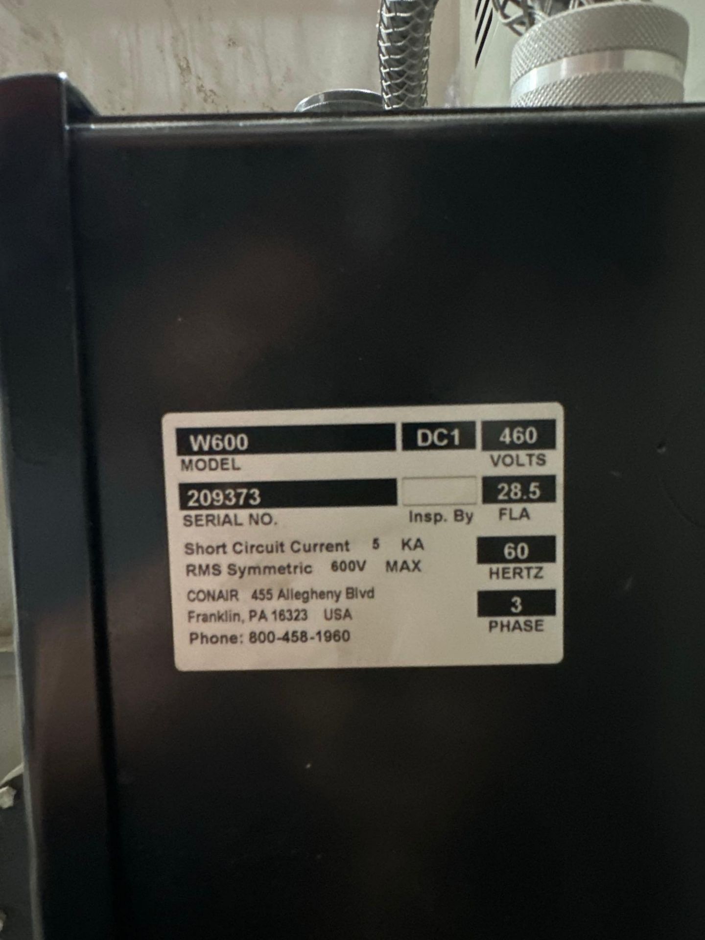 Conair W600 Dryer, s/n 209373 - Image 3 of 3