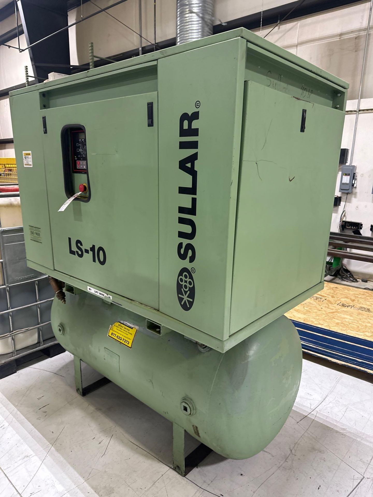 Sullair LS-10A-40HA/SULÊ Rotary Screw Compressor, Air Cooled, 40hp, 125 PSI., Running Hours: 34,662. - Image 2 of 7