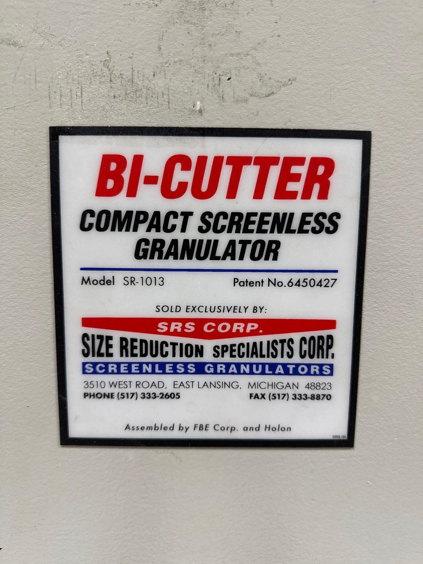 BI-CUTTER SR-1013Compact Screen Less Granulator, s/n 6450427 - Image 5 of 5