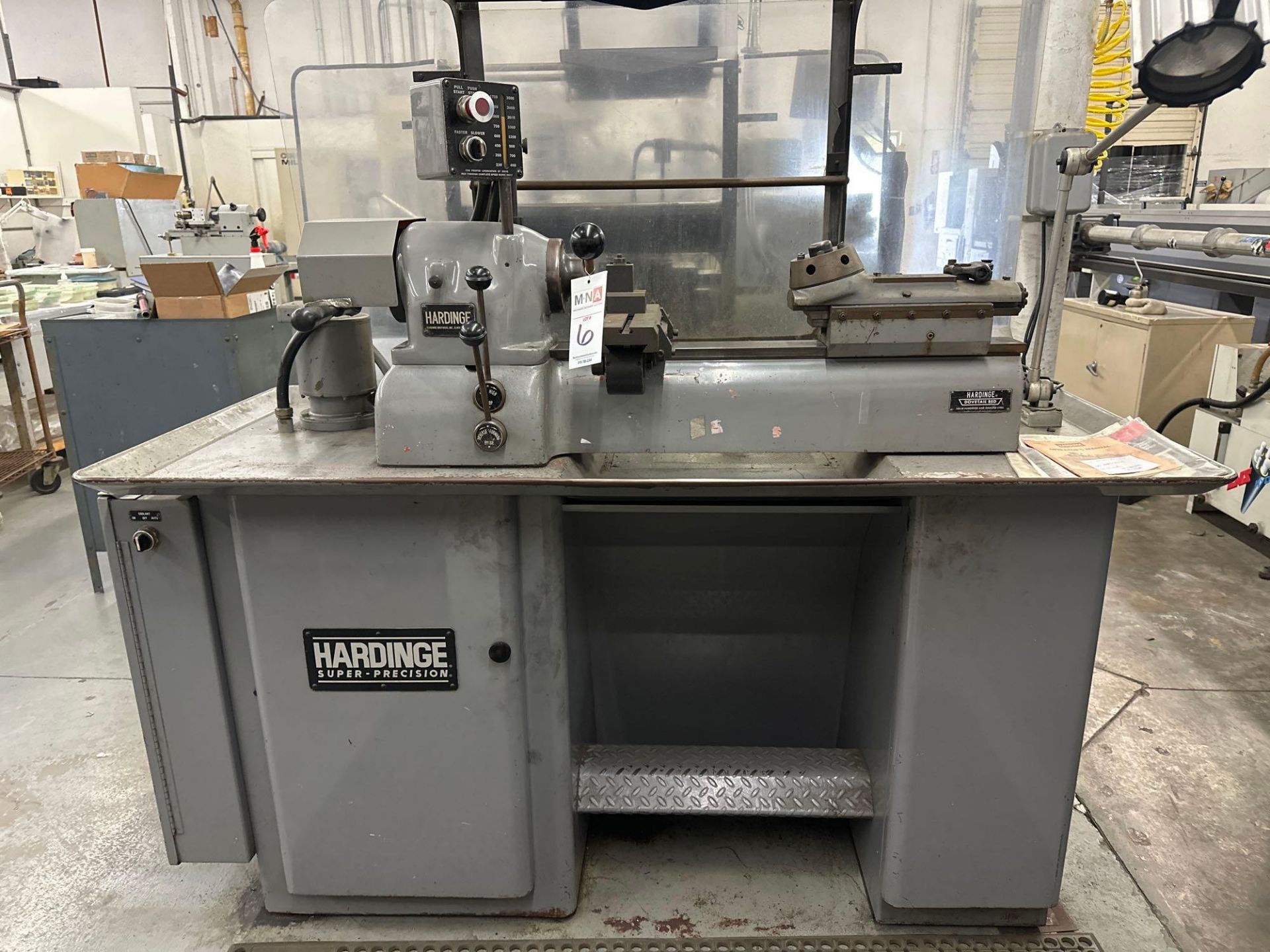 Hardinge DV-59/DSM-59 Dovetail Bed Lathe, 460v, 1hp, s/n DV-59-17376