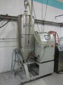 DRI-AIR APD-8 100 CFM DRI-AIR DRYER WITH DRI-AIR RH-300 300 LB HOPPER ON A CART, S/N D19810