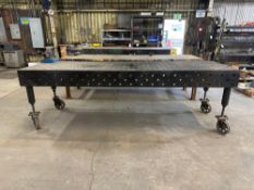 10’ x 3’ x 9.5” Rolling Acorn Table w/ Vise